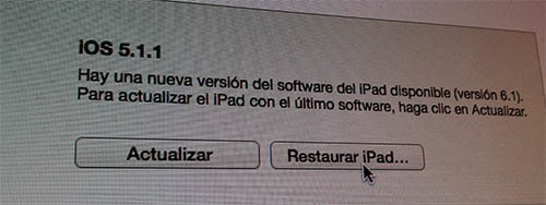 Restaurar iOS 6.1