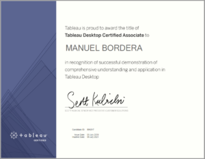 Certificación de Tableau Desktop