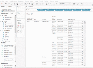 Añadir más columnas en una tabla de Tableau